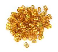 100PCS/Bag Adjustable Dreadlocks Hair Braid Beads Rings, Rings Cuff Styling Decoration Tools, Hair Decoration Accessories, 7 Colors (Gold)