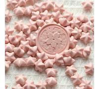 100pcs/bag Star Shaped Sealing Wax Beads for Wax Seal Stamp, Great For Embellishment Of Card Envelope, Wedding Invitation-Smoke pink
