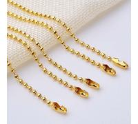 100Pcs Ball Bead Chain 4 Inches Long, 2.4mm Beads Chain Metal Iron Ball Bead Chain Small Tag Chain Keyring Chains Keychain with Connectors for Hanging Label Tags Badge Holders Golden