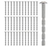 100pcs Bamboo Joint Screws M4x40mm Adjustable Length | Iron Silver Thread Cutting Design, Slotted Flat Head Style, Breakaway Bolts for Door Handles