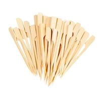 100PCS Bamboo Skewers,9 cm Toothpicks Flat Paddle Wooden Sticks Cocktail Picks for Drinks, Fruit Kababs, Sausage, Barbecue Snacks Buffet & Party Picks,Charcuterie Accessories (Kebab Skewers Wood)