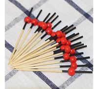 100pcs Bamboo Wooden Cocktail Picks Toothpicks Tooth Picks Fruit Food Picks Toothpicks Cocktail Sticks for Desserts Drinks Appetizers Parties, Wedding Party, Office, Home Black