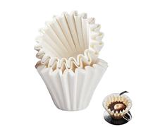 100PCS Basket Coffee Filter Papers, 1-2 Cup for Dripper Coffee Maker, White | disposable paper coffee filters for home office cafe restaurant, unbleached natural paper, suitable for 1-2 people to use