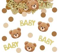 100pcs Bear Confetti Baby Shower Gender Reveal Decorations We Can Bearly Wait Baby Shower Decorations Table Scatter for Teddy Bear Babys Showers Birthday Supplies Gender Reveal