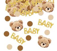 100pcs Bear Confetti Baby Shower Gender Reveal Decorations We Can Bearly Wait Baby Shower Decorations Table Scatter for Teddy Bear Babys Showers Birthday Supplies Gender Reveal