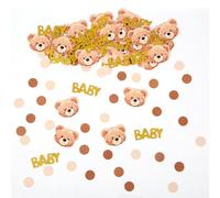 100pcs Bear Confetti for Baby Shower, Cute Bear Table Scatter Confetti for Boys Girls Gender Reveal Birthday Party We Can Bearly Wait Baby Shower Decorations