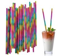 100Pcs Bendy Straws,Flexible Paper Straw for Juices,Shakes,Smoothies and Arts,Biodegradable Straw,Colorful Drinking Straw,Drinking Straw for Birthdays,Weddings & Party