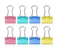 100pcs Binder Clips - 15mm Colored Metal Mini Foldback Clips (4 Colors)