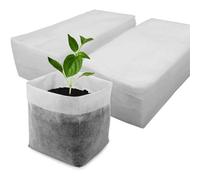 100pcs Biodegradable Non-Woven Fabric Seedling Pots - Eco-Friendly Nursery Bags for Home Gardening and Vegetable Planting(16x18cm)