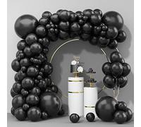 100Pcs Black Balloon Garland Arch Kit - 18/12/10/5 Inch Matte Latex Balloons for Birthday, Wedding, Baby Shower, Graduation, Gender Reveal, Halloween Party Decoration