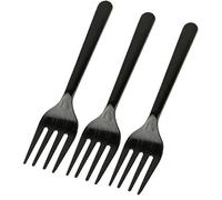 100pcs Black Dessert Forks Strong Heavy Duty (Washable & Reusable) (Black)