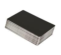 100Pcs Black Laser Engraved Metal Business Cards - Blank Metallic Name Cards for Custom DIY Engraving (85x54mm, 0.21mm Thick) - Professional Office, Gift Tags, Labels, Customer Gifts