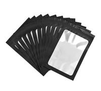 100Pcs Black Mylar Ziplock bag Foil Sealed Holographic Plastic Packaging 10x15cm Smell Proof Sweet Pouches for Jewelry Middle Resealable Sample Storage Grip Seal