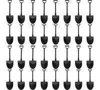 100Pcs Black Plastic Mini Ice Cream Spoons Dessert Shovels Pudding Yogurt Shovel Shape Spoons for Family or Party