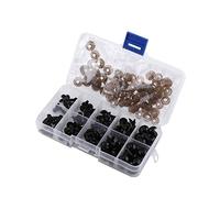 100Pcs Black Plastic Safety Eyes with Washers 6-12mm Doll Making Kits for Plush Animal Toys Puppet Crasfts Handcraft Materials