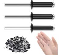 100pcs Black Pop Rivets M4*10 Open End Rivets Pop Rivet Aluminum Blind Rivets for Metal for Storage Box, Furniture, Marine (Black)