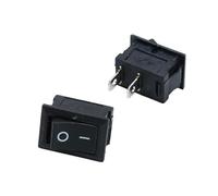 100pcs Black Push Button Switch 6A-10A 110V 250V KCD1 2pins Snap-in On/off Rocker Switch 21mmx15mm IDGTTLDF