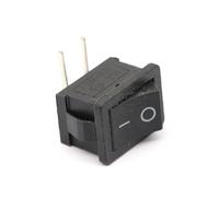 100Pcs Black Push Button Switch 6A/250V 10A/125V KCD1 2Pin Left Curved Needle Snap-in On/Off Rocker Switch 21MM*15MM BLACK IDGTTLDF