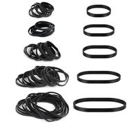 100pcs Black Rubber Bands 5 Sizes Heavy-Duty Thick Rubber Band Assorted Wide Elastic Band for Litter Box File Folder Camping Hiking Home School Office Supplies-0.9/1.5/2.1/2.6/3.1IN