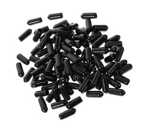 100pcs Black Rubber Headband Ending Protectors for DIY Crafts