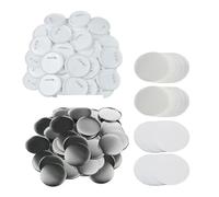 100PCS Blank Button Making Supplies 25-75mm Round Badge Parts Plastic/Metal Frosted Pin Badge Kit Multipurpose(44mm,Plastic 100PCS)