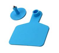 100pcs Blank Cow Ear Labels for Cow/Pig Livestock Identification PE Precision Labels for Cows, Pigs, Goats, Sheep Animals (5 Colors) Blue large200pcs