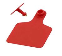 100pcs Blank Cow Ear Labels for Cow/Pig Livestock Identification PE Precision Labels for Cows, Pigs, Goats, Sheep Animals (5 Colors) red large100pcs