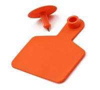 100pcs Blank Cow Ear Labels for Cow/Pig Livestock Identification PE Precision Labels for Cows, Pigs, Goats, Sheep Animals (5 Colors) Orange large200pcs