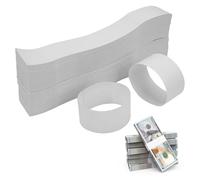 100Pcs Blank Money Bands for Notes UK White Banknotes Bands for Cash Self Adhesive Currency Straps Money Bags Banknote Paper Money Cash Band Strap Money Envelopes for Wraps Money Organizing