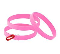 100PCS Blank Silicone Wristbands Elastic Universal Bracelets Rubber Wholesale Bracelet bands bulk for Kids Pink