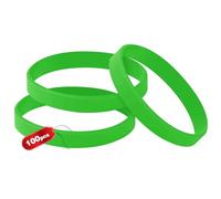 100PCS Blank Silicone Wristbands Elastic Universal Bracelets Rubber Wholesale Bracelet bands bulk for Adults Men Women Green