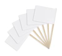 100PCS Blank Toothpick Flags Kraft Paper Food Labels (3.5 * 2.5cm) Fruit Picks for Party Food (White)