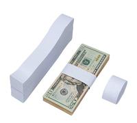 100Pcs Blank White Banknotes Bands for Cash,Banknote Paper Money Cash Band Strap,Self Adhesive Currency Straps Paper Bands Bundles Bill Wrappers for Wraps Money Organizing
