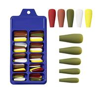 100pcs Blister Nail French Nails Full Stick Half Nail DIY Nail Full Coverage Pressed On Nail For DIY Nail Salon Coffin Nails Medium Length