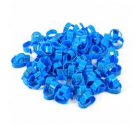 100Pcs Blue 16mm Poultry Leg Rings Chicken Duck Identification Bands Plastic Foot Loops for Goose Pigeon