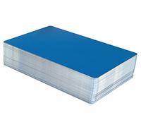 100Pcs Blue Laser Engraved Metal Business Cards - Blank Metallic Name Cards for Custom DIY Engraving (85x54mm, 0.21mm Thick) - Professional Office, Gift Tags, Labels, Customer Gifts