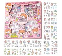 100PCS BMYUK Cute Cartoon Girls Stickers Set Waterproof Self-Adhesive for Junk Journal DIY Arts Crafts Photo Album Water Bottles Laptops Scrapbooks Decorative Scrapbook