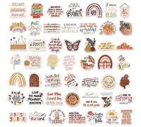 100pcs Boho Bible Verse Stickers - Christian Jesus Inspirational Vinyl Stickers for Water Bottles, Laptop, Journaling, Scrapbook