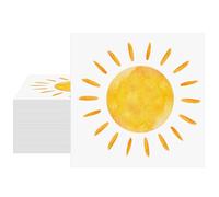 100Pcs Boho Sun Party Napkins,2-Ply 6.5x6.5 Inch Here Comes The Son Disposable Dinner Napkins First Trip Around The Sun for Summer BBQ, Pool Party,Birthday & the son baby shower decor