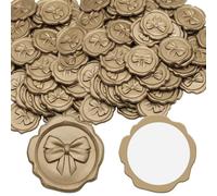 100Pcs Bow Wax Seal Stickers, Exquisite Gold Wax Seal Stickers with Self-Adhesive Sticker, Suitable for Decorating Letters Cards Invitations Scrapbooking & Gifts