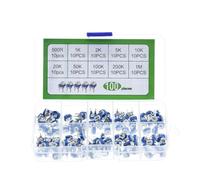 100Pcs/Box RM065 Carbon Film Horizontal Trimpot Potentiometer Assortment Kit 10 Values Variable Resistor 500R - 1M