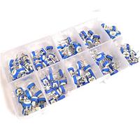 100pcs/Box RM065 Potentiometer Adjustable Resistor Kit 500-1M Ohm Multiturn Trimmer Potentiometer Set Variable Resistors Kit Resistor