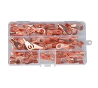 100Pcs/Box Wire Terminal OT-3A/5A/10A Non-Insulated Ring Cable Connector Dia Red Copper Circular Splice Naked Battery Open Lug(OT-10A 100PCS)