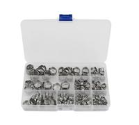 100pcs Boxed Stainless Steel Single Ear Hoop Combination + Vise Clamp Rings Crimp Pinch Set Pliers Wood Working Clamps(100pcs no plier)