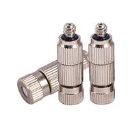 100pcs Brass misting Nozzle kit for Cooling System high Pressure 3 16 Threaded Mister nozzles Anti drip fogging Spray Head for Landscaping air humidification Brushed Nickel Size 0 1mm