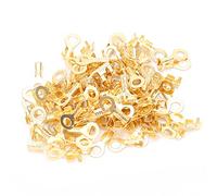 100pcs Brass Ring Terminal Connectors Lug Ring Terminals Cold Pressed Cable Crimp Ends Eye Terminal M4 4.2mm