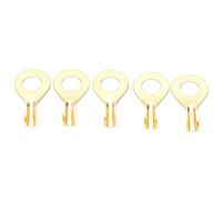100Pcs Brass Ring Terminals M6 6.2mm Open Lug Ring Terminal Cold Pressed Cable Crimp End Brass Eyelet Ring Terminal Electrical Terminals Kit