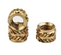 100PCS Brass Self-Clinching Knurled Threaded Insert Nuts for Hardware, Injection Molding, and Plastic Materials (for //M5/M6/M8 Sizes)(M4*4 * 6)