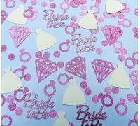 100PCS Bride to Be Table Wedding Glitter Confetti, Diamond,Ring,Dress and Circle Pink Bridal Shower Paper Confetti for Wedding Engagement Bachelorette Party Supplies
