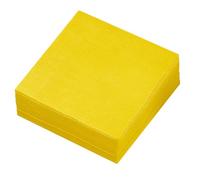 100Pcs Bright Yellow Disposable Paper Napkins for Buffet Dining | Virgin Wood Pulp Sheets, Smooth Texture, Single-Serve Handling, for Cutlery and Greasy Plates at Bars
